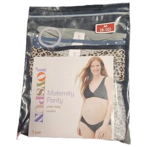 Joyspun Maternity Panty 3 Pack Under-Belly Comfort Leopard Polka Dot Grey Size M